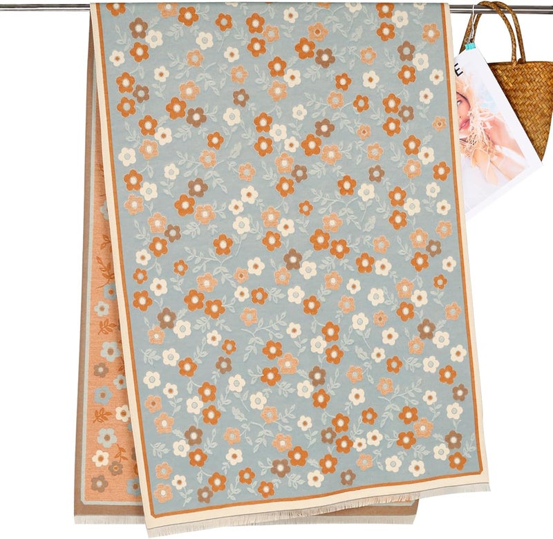 EXTREE Scarfs for Women Pashmina Silky Shawl Wrap for Evening Dressing Blanket Open Front Poncho Cape - Image 4